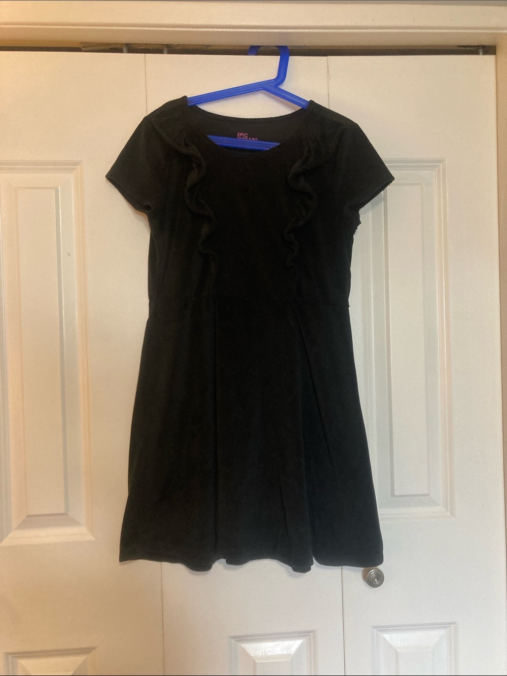 Epic Threads Black Short-Sleeve Ruffle Dress